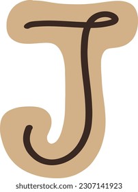 Diseño de tipos de letra marrón 
vector de a a Z