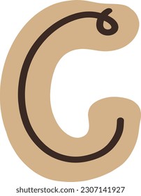 Diseño de tipos de letra marrón 
vector de a a Z