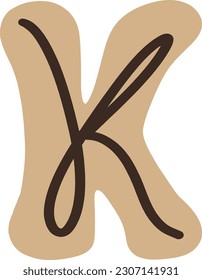 Diseño de tipos de letra marrón 
vector de a a Z