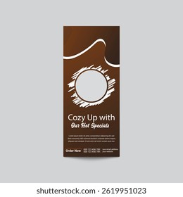 Brown Food Menu Template Door Hanger With Empty Photo Space