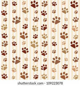 brown footprints seamless pattern