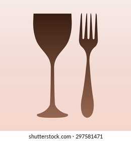 Brown Fork and glass 