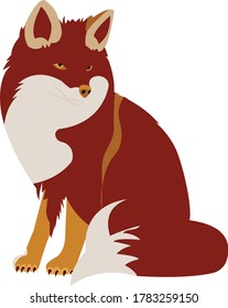 Brown fow illustration.Design elements for poster, poster, background, advertising.