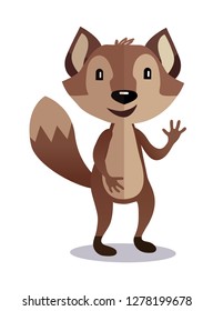 the brown fox character on the transparent background
