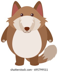 Brown fox with happy face illustration