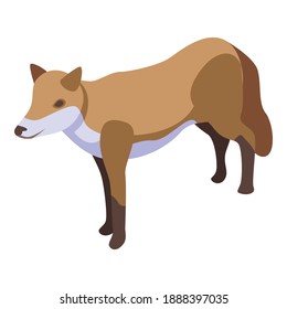 Brown fox icon. Isometric of brown fox vector icon for web design isolated on white background