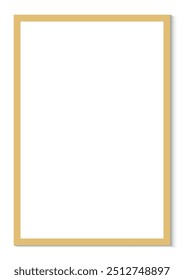 Marco marrón, borde de oro, marco de la imagen, fondo de lona blanco