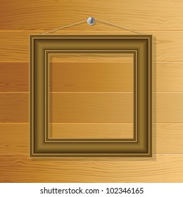 Brown frame on the wall of the boards