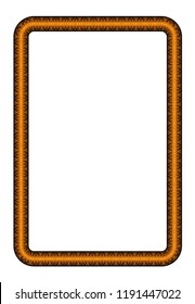 The brown frame on the white background