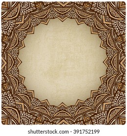 brown frame ornament old background - vector illustration. eps 10