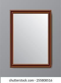 brown frame vector on wall. 