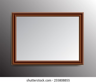 brown frame vector on wall. 