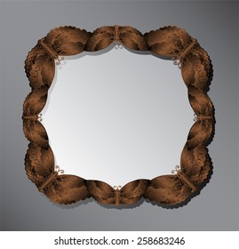 brown frame vector on wall. 