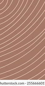 Brown Freehand Line Background. Trendy Mocha Mousse 1920x1080 ratio backdrop with hand drawn curvy line texture. Abstract minimalistic template with copy space