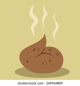 Brown fresh shit, steaming warm. Dog droppings on the street ecology