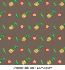 Brown fruits pattern