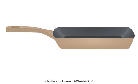 Brown frying pan. vector illustration