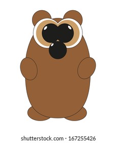 Brown funny bear. Vector.