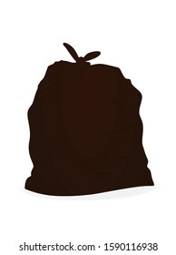Brown garbage bag. vector illustration