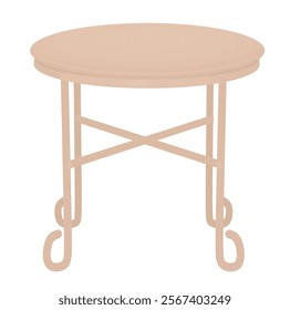 Brown garden table. vector illustration