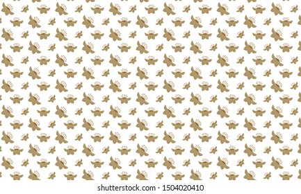 Brown Gardenias Flower Pattern Background