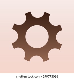 Brown Gear icon Vector illustration 