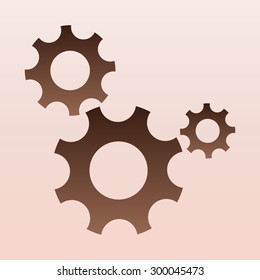 Brown Gear icon Vector illustration 
