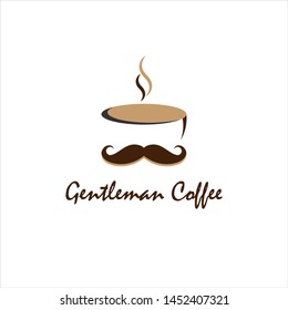 Brown Gentleman Coffe Logo Design