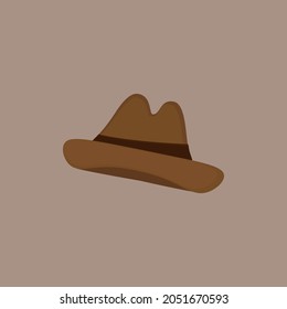 Brown gentleman hat isolated. Vector illustration of men's hat