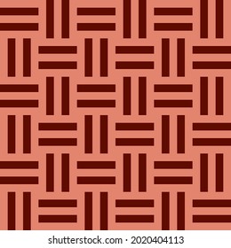 Brown Geometric background. Square weave parquet seamless pattern. Abstract background. Vector background. Floor pattern.