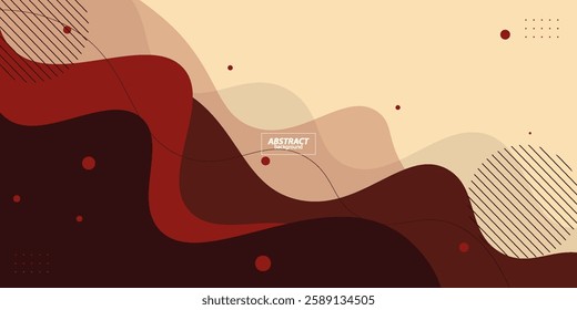 Brown geometric business banner design. Creative banner design with wave shape and lines in the background. Simple horizontal banner. Vector Eps10