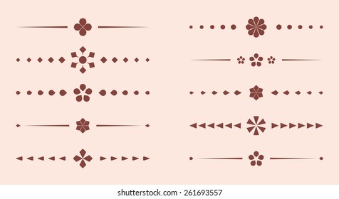 Brown Geometric Dividers - Vector Set