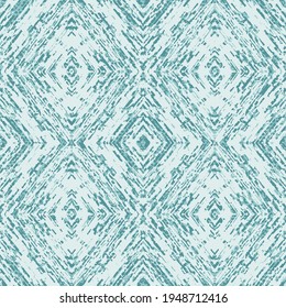 Brown Geometric Mexican Border. Seamless Rhombus Pattern. Bold Zigzags Shapes. Diamond Pattern on turquoise background. 