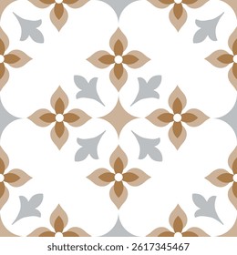 Brown Geometric Mosaic Tile Pattern