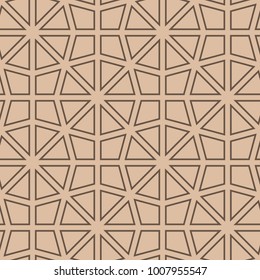 Brown geometric ornament. Seamless pattern for web, textile and wallpapers