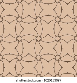 Brown geometric ornament. Seamless pattern for web, textile and wallpapers