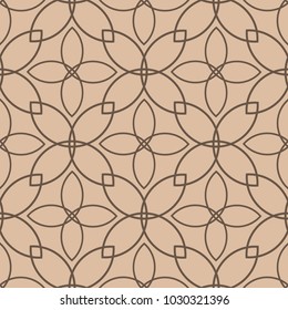 Brown geometric ornament. Seamless pattern for web, textile and wallpapers