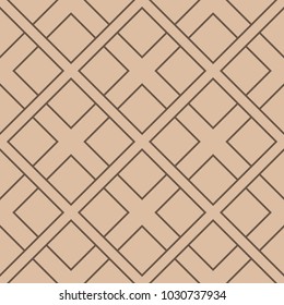 Brown geometric ornament. Seamless pattern for web, textile and wallpapers