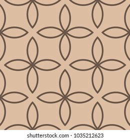 Brown geometric ornament. Seamless pattern for web, textile and wallpapers