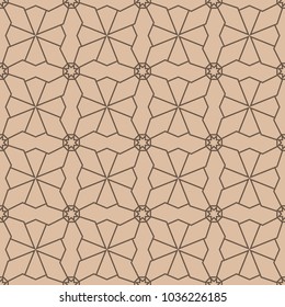 Brown geometric ornament. Seamless pattern for web, textile and wallpapers