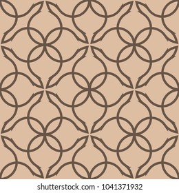 Brown geometric ornament. Seamless pattern for web, textile and wallpapers