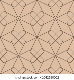 Brown geometric ornament. Seamless pattern for web, textile and wallpapers