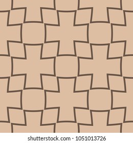 Brown geometric ornament. Seamless pattern for web, textile and wallpapers