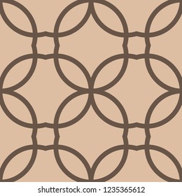 Brown geometric ornament. Seamless pattern for web, textile and wallpapers
