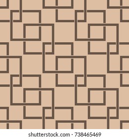 Brown geometric ornament. Seamless pattern for web, textile and wallpapers