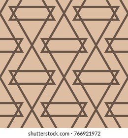 Brown geometric ornament. Seamless pattern for web, textile and wallpapers