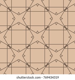 Brown geometric ornament. Seamless pattern for web, textile and wallpapers