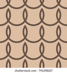 Brown geometric ornament. Seamless pattern