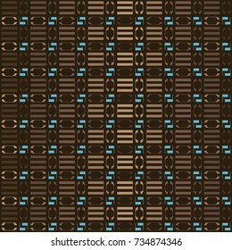 brown geometric ornament, seamless vector pattern of rectangles