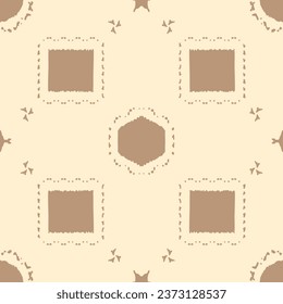 Brown Geometric Pattern Abstract Texture Background. Seamless. Tile. Wallpaper. Modern. Illustration